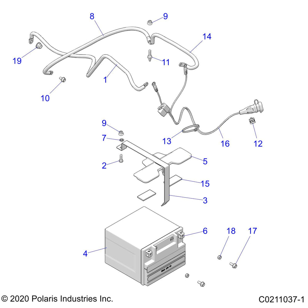 
                      
                        Polaris ATV Battery Bracket, Genuine OEM Part 5253600, Qty 1
                      
                    