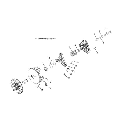 Polaris Ranger Basic Drive Clutch, Wide, Genuine OEM Part 1322522, Qty 1