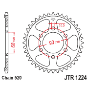 Rear Sprocket Steel 36t 520 Hon