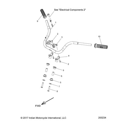Indian Motorcycle Handlebar Weld, CSC, Tour, Chrome, Genuine OEM Part 1023104-156, Qty 1