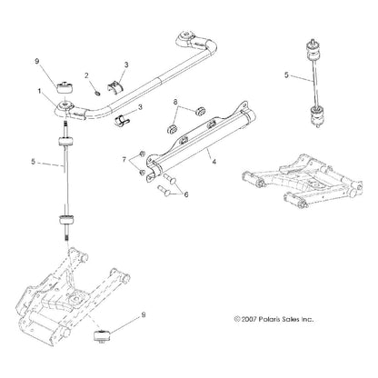Polaris RZR Rear Stabilizer Bar, Matte Black, Genuine OEM Part 1015480-458, Qty 1