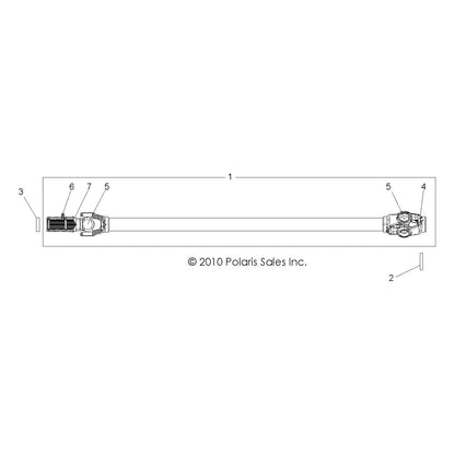 Polaris RZR Prop Shaft Assembly, Front, Genuine OEM Part 1332904, Qty 1