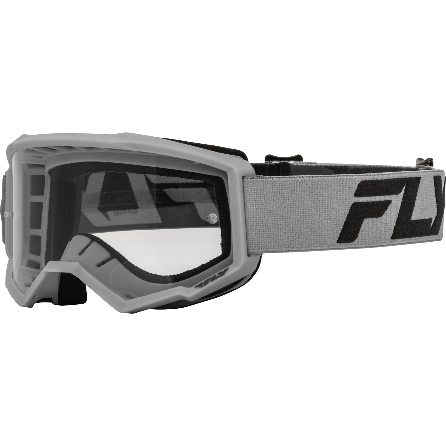 Youth Focus Goggle Silver/Char W/ Clear Lens