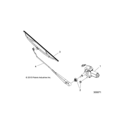 Polaris GEM Windshield Wiper Blade, Genuine OEM Part 2204916, Qty 1