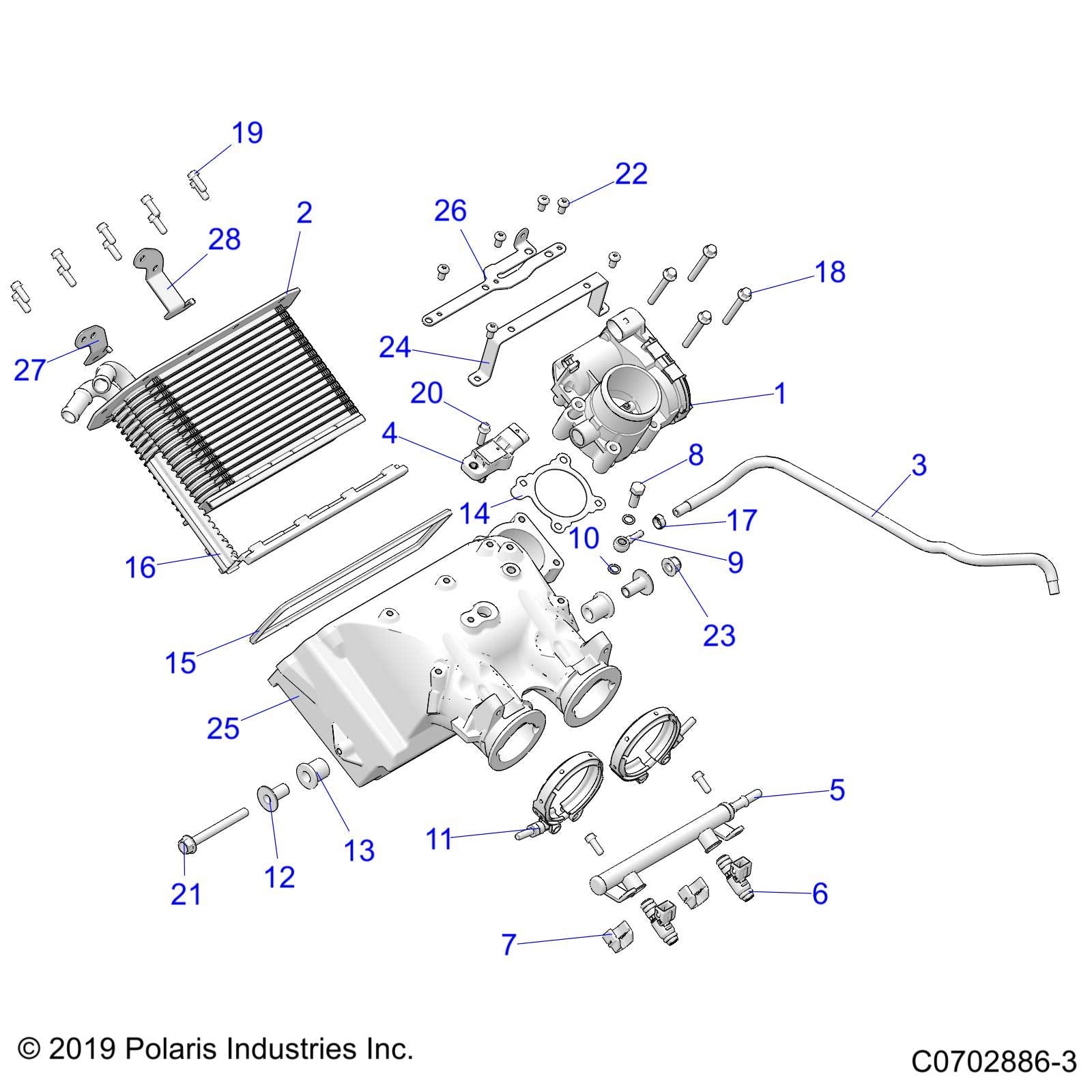 Polaris RZR Vband Clamp, Intake, Genuine OEM Part 3022888, Qty 1