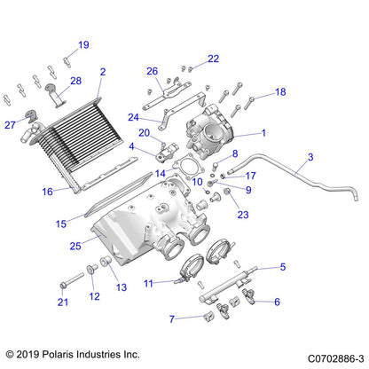 Polaris RZR Vband Clamp, Intake, Genuine OEM Part 3022888, Qty 1