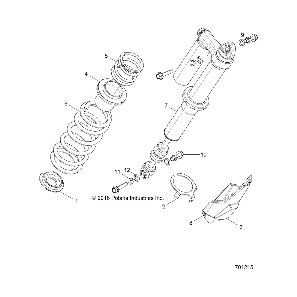 Polaris RZR Shock, Rear, Genuine OEM Part 7044641, Qty 1
