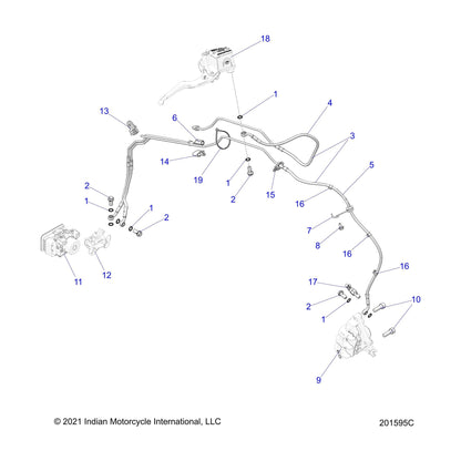 Indian Motorcycle LINE-BRAKE,FRONT,BOB,ABS,APE [BOBBER TWENTY ONLY], Genuine OEM Part 1913352, Qty 1