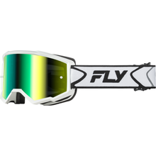 Zone Goggle White/Black W/ Iridescent Grn Mirror Lens