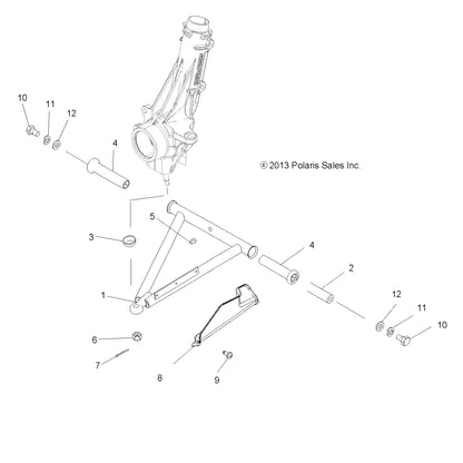 Polaris ATV Shield Cover, Front, Basic, Right, Black, Genuine OEM Part 5450195-070, Qty 1