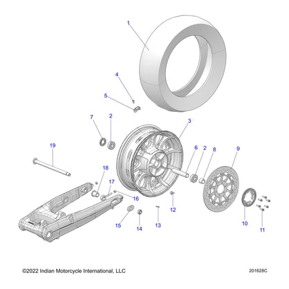 Indian Motorcycle Ring Tone, ABS, Genuine OEM Part 5633606, Qty 1