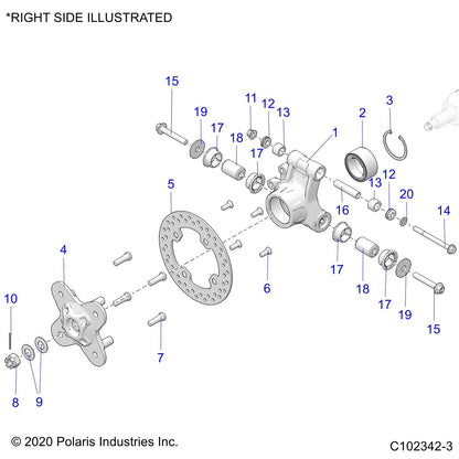 Polaris ATV Carrier-Bearing, Mach, Right, Genuine OEM Part 5142696, Qty 1