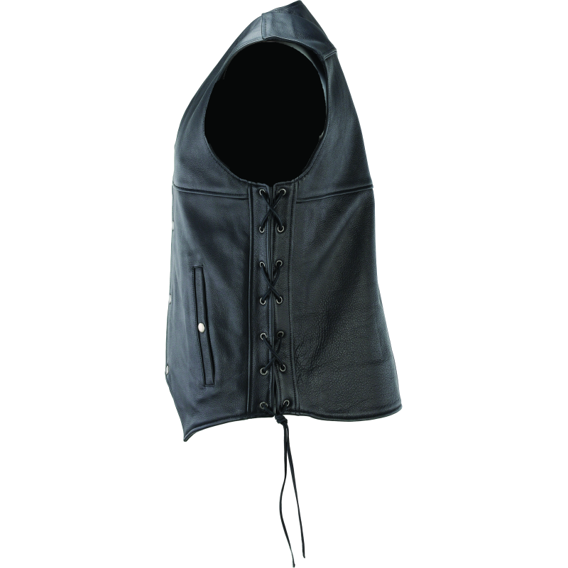 Kuryakyn Leather By River Road Old Skool Leather Vest Black - Large
