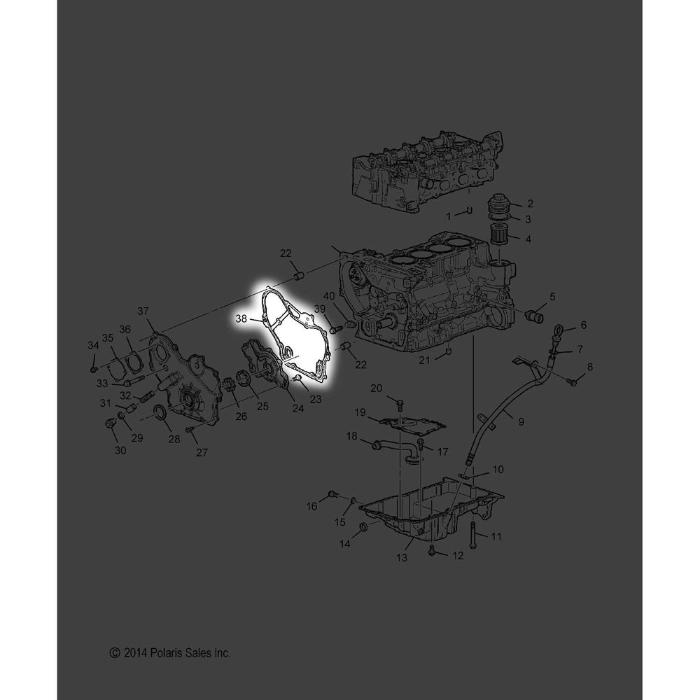 Polaris Slingshot Gasket, Engine Front Cover, GM, Genuine OEM Part 24435052, Qty 1