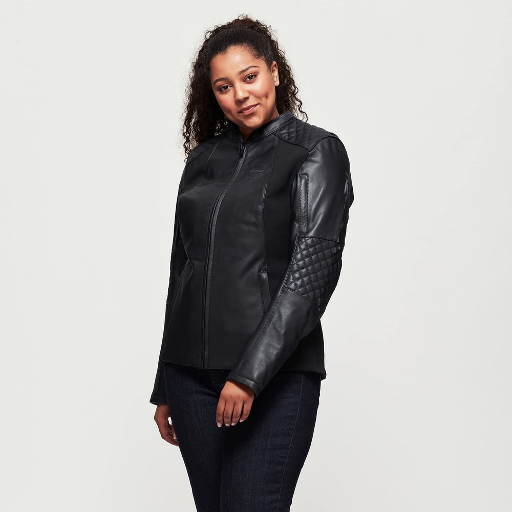 
                      
                        Indian Motorcycle Women's Drew Leather Jacket, Black - XL - 286169909
                      
                    