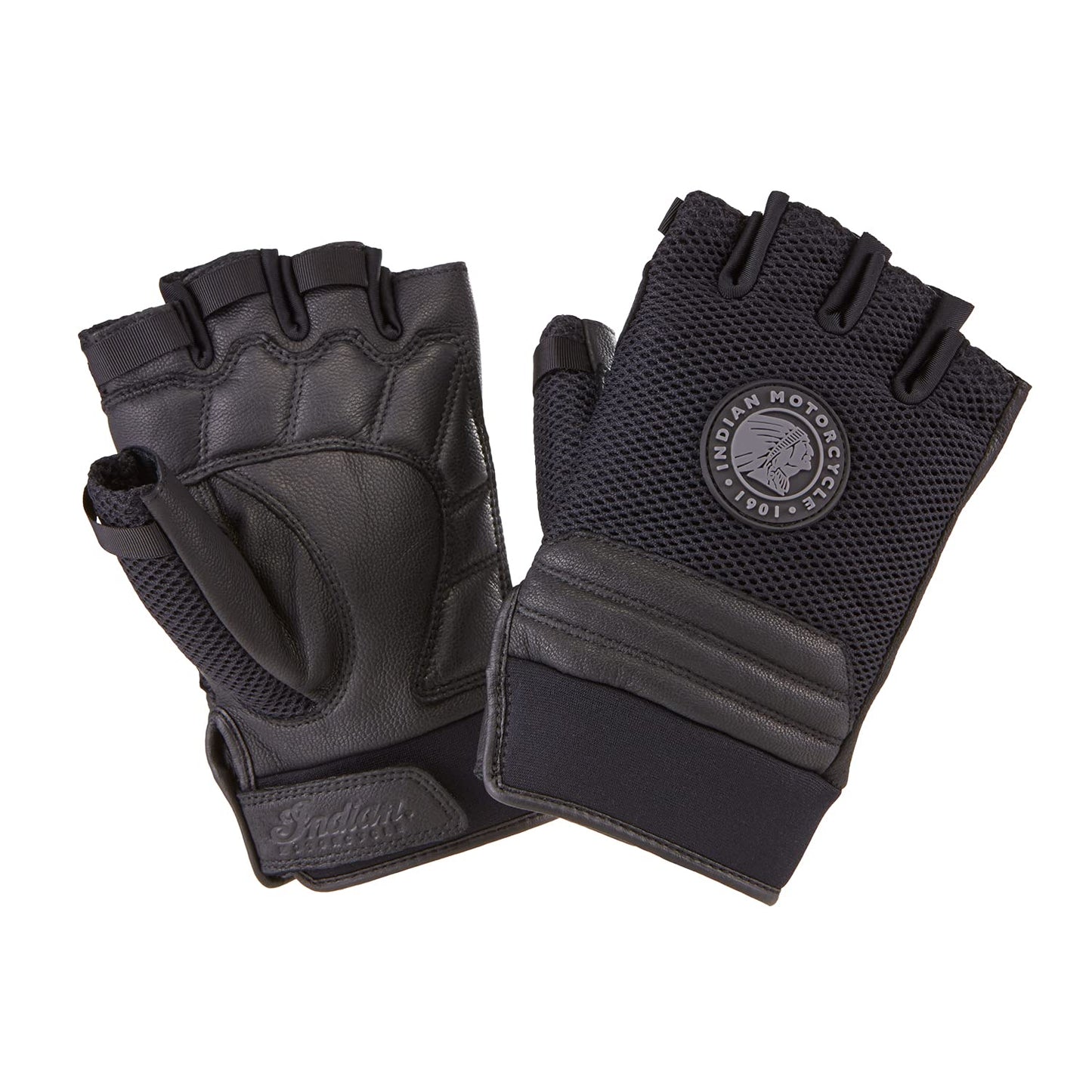Indian Motorcycle Men's Tobin Fingerless Glove, Black - L - 286141706