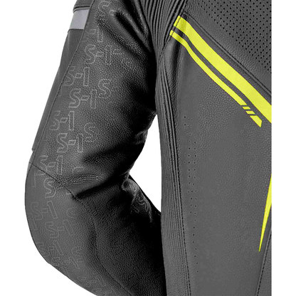 S1 D3o Suit Blk/Gry/Flo Yel Leather 3x