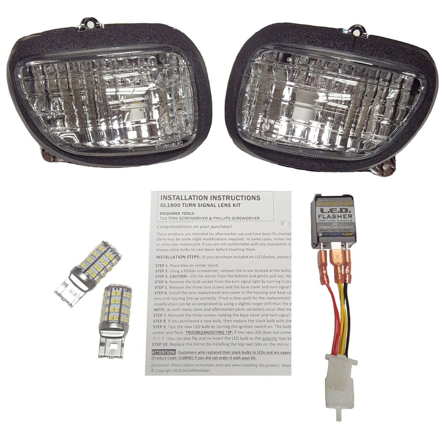 Led Turn Signal Kit Smoke Lens Pr Hon