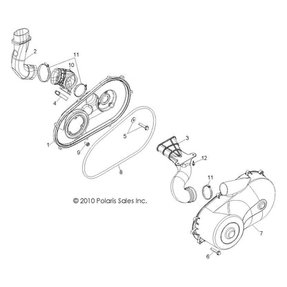 Polaris RZR Outer Clutch Cover, Gloss Black, Genuine OEM Part 5438142-070, Qty 1