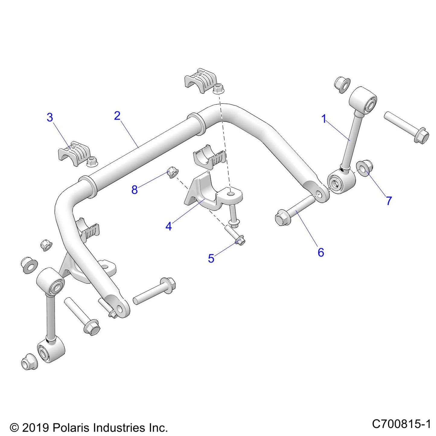 Polaris RZR Stabilizer Bar, Genuine OEM Part 5341260, Qty 1