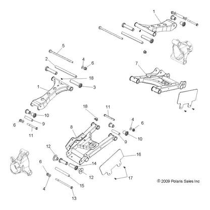 Polaris RZR Control Arm Weld, Rear, Lower, Right, Orange Madness, Genuine OEM Part 1018208-589, Qty 1