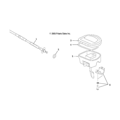 Polaris ATV Throttle Cable, 1/4 Turn, Genuine OEM Part 7081219, Qty 1