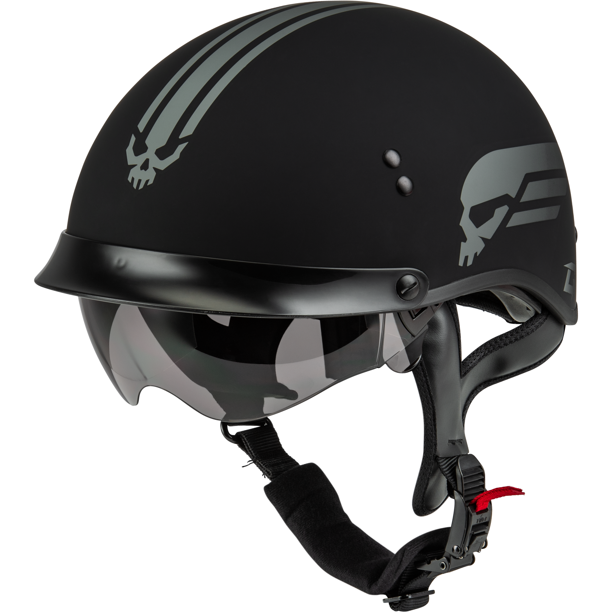 Hh 65 Retribution Helmet W/Peak Matte Black/Silver Md