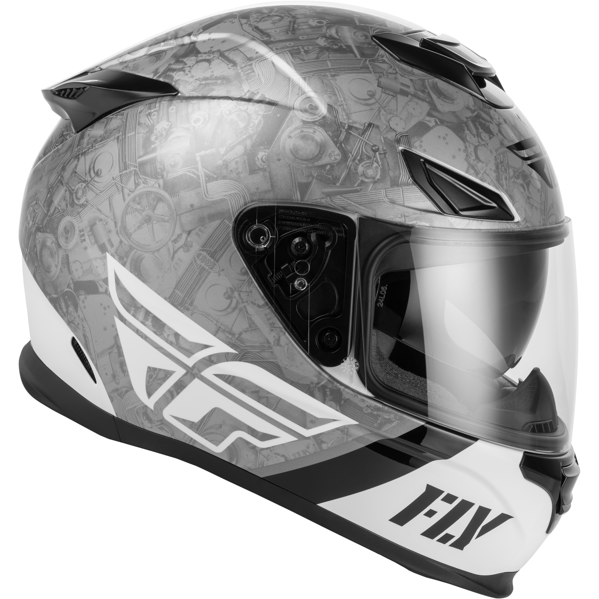 Sentinel Mech Helmet Black/White/Grey Lg