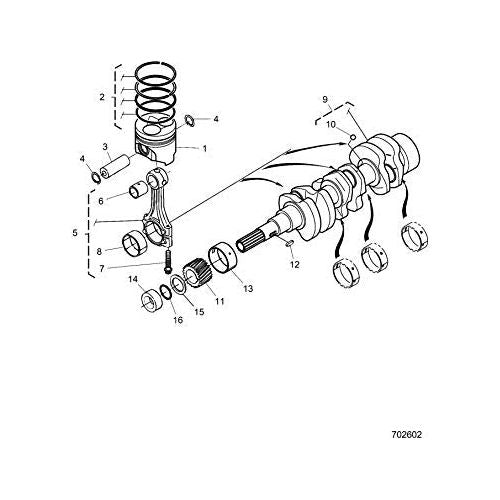 Polaris Off Road Ring Piston Assembly, Genuine OEM Part 3070589, Qty 1
