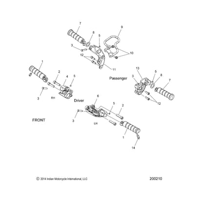 Indian Motorcycle Footpeg Mount, Right, Genuine OEM Part 5138883-650, Qty 1
