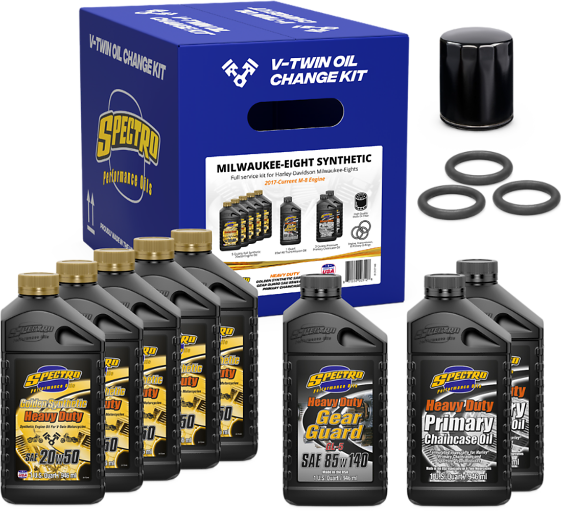 V Twin Full Oil Service Kit M8 Synthetic
