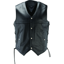 Kuryakyn Leather By River Road Old Skool Leather Vest Black - Medium