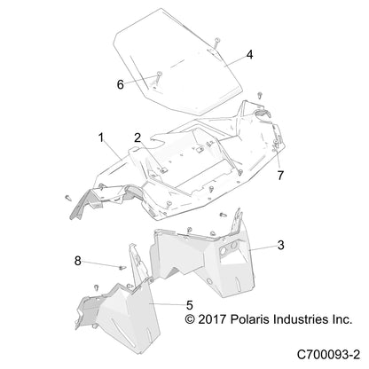 Polaris RZR IP Panel, Lower, Left, Black, Genuine OEM Part 5453965-070, Qty 1