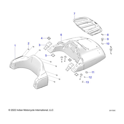 Indian Motorcycle Backup Hinge Plate, Black, Genuine OEM Part 1021174, Qty 1