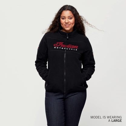 Indian Motorcycle Women's Zip Thru Fleece, Black - XL - 286166609