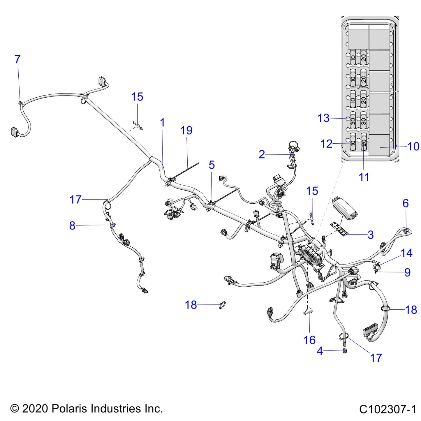 Polaris ATV Main Harness, Genuine OEM Part 2414893, Qty 1