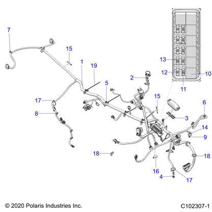 Polaris ATV Main Harness, Genuine OEM Part 2414893, Qty 1