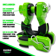 Rhino USA 8T Super Shackle 2-Pack (Green)