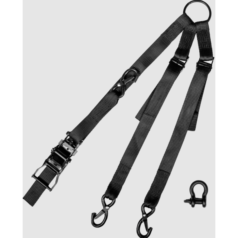 Fire Power 3 Way 1.5" Ratchet Tie Down Black 1/Pk