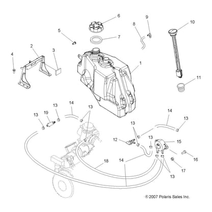 Polaris ATV Fuel Gauge Grommet, Viton, Genuine OEM Part 5413089, Qty 1