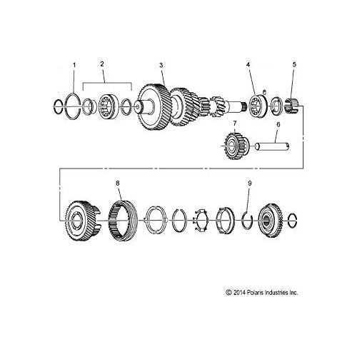 Polaris Slingshot SHAFT, REVERSE IDLER GEAR, Genuine OEM Part 3235687, Qty 1