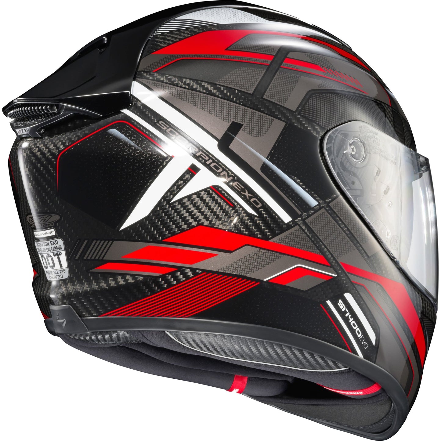 Exo St1400 Evo Carbon Helmet Hex Gloss Red Lg