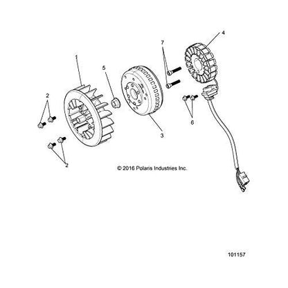Polaris RZR Coil Magneto, Genuine OEM Part 3050095, Qty 1