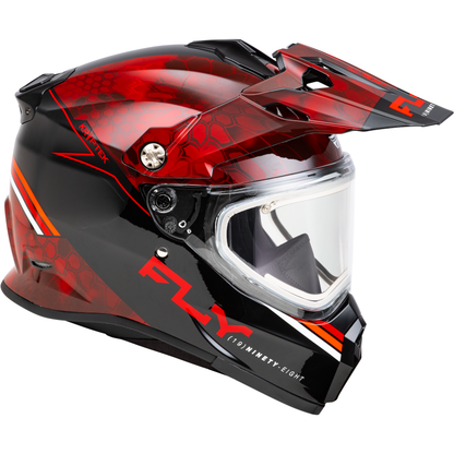 Trekker Cw Conceal Helmet Elec Shld Red/Black Lg