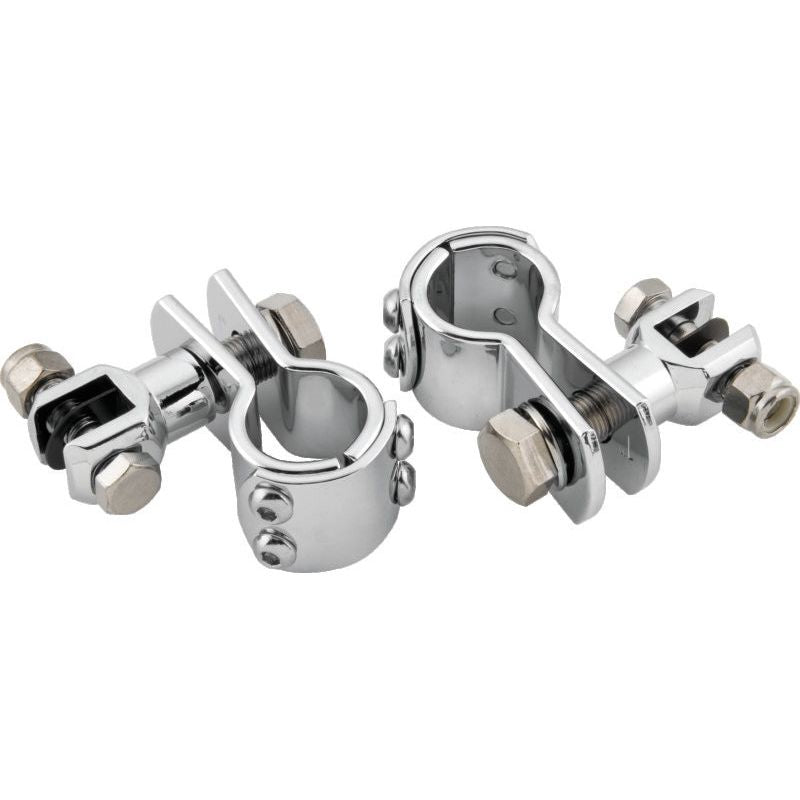Bikers Choice Chrome Engine Guard Footpeg Mount for 1 1/4 Inch Tube. Uses Male Pegs