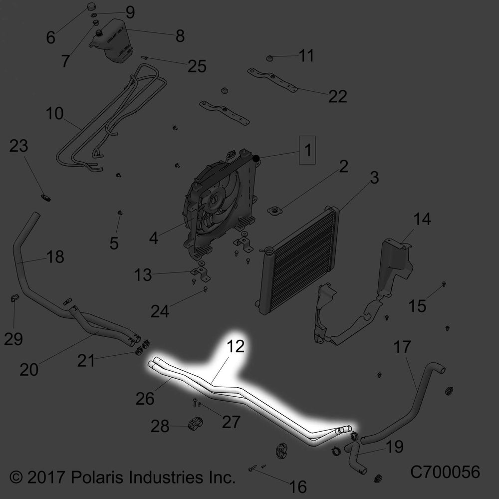 
                      
                        Polaris Ranger Coolant Tube, 1 in, Genuine OEM Part 5140928, Qty 1
                      
                    