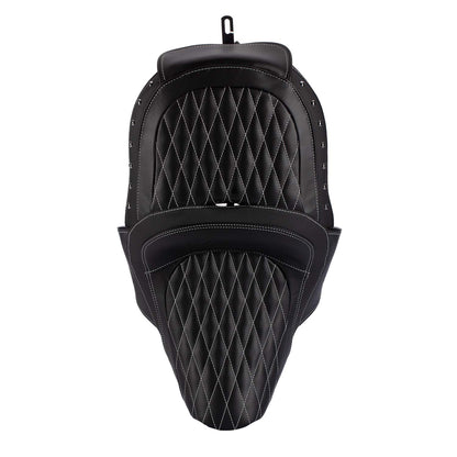 Indian Motorcycle Genuine Leather Standard Reach Heated Touring Seat, Black - 2882563-02