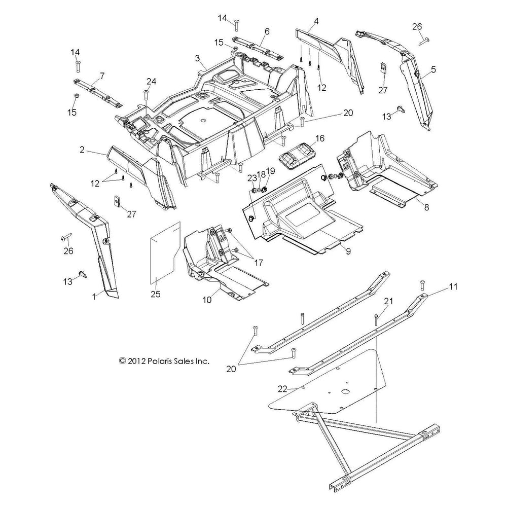 
                      
                        Polaris RZR Console Cover, Rear, Gloss Black, Genuine OEM Part 5438311-070, Qty 1
                      
                    