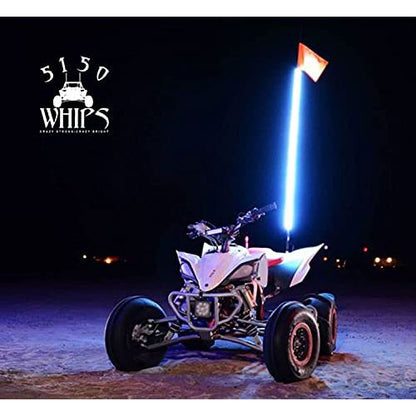 5150 Whips 187 Style Bluetooth Controlled LED Color Changing Whips - Move to Music/Sound - Crazy Bright. Crazy Strong. (Set of 2 Whips - 4Ft)