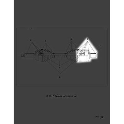 Polaris Ranger Joint Kit, Inner, Genuine OEM Part 2206544, Qty 1